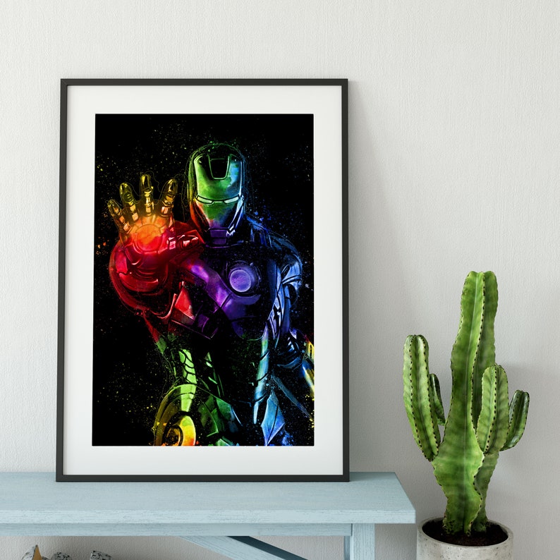 Iron Man Wall Art Prints Abstract Avengers Painting Etsy UK