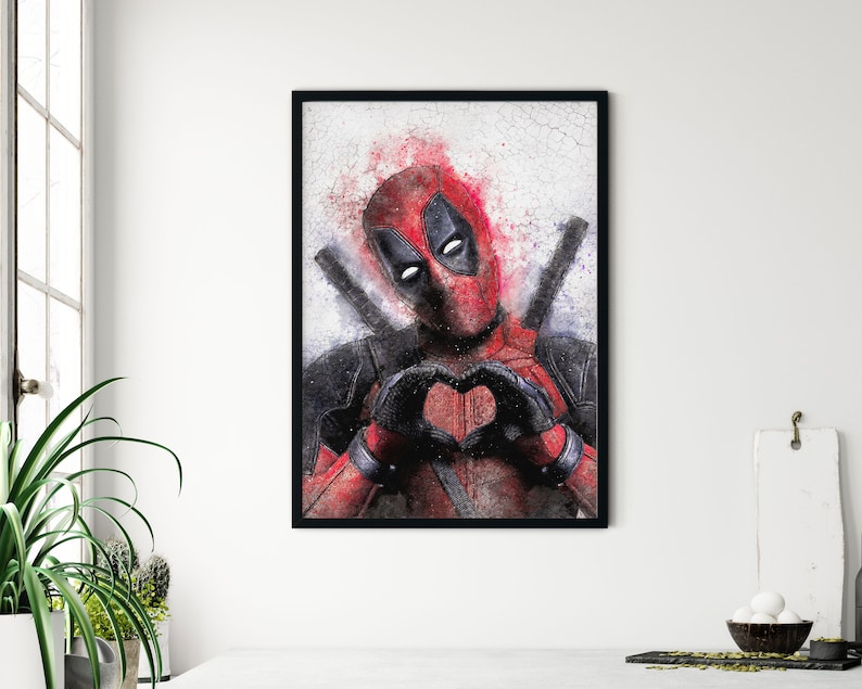 Deadpool Love Poster Marvel Fine Art Print Deadpool | Etsy