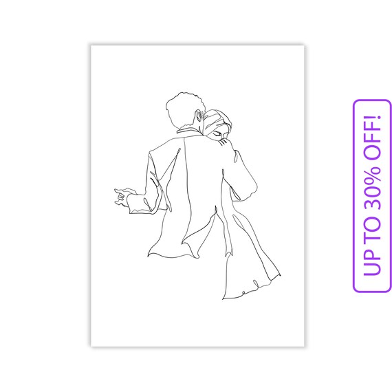 Pareja de baile Blanco y negro Dibujo de una línea Pareja - Etsy España Pareja de baile Blanco y negro Dibujo de una línea Pareja - Etsy España