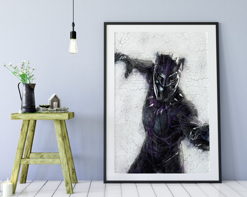 Black Panther Wall Art Print Marvel Movie Posters on 100 Etsy