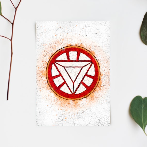 iron man arc reactor logo painting iron man avengers endgame etsy