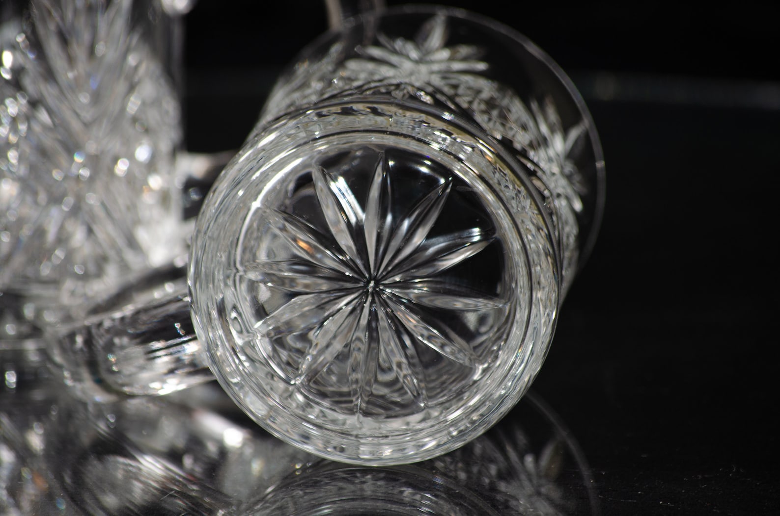 Crystal Cut Glass Coffee Mugs Vintage Paul Sebastian Crystal Etsy