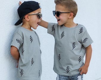 Toddler Boy Shirt | Boys Lightening Bolt | Boyhood Shirt | Matching Brothers Tee | Baby Boy Graphic Tee | Kids Shirt | Trendy Boy Clothing