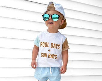 Toddler Graphic Tee | Pool Days + Sun Rays, Summer Shirt
