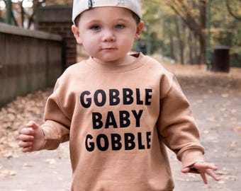 Kids Thanksgiving Sweatshirt | Funny Toddler Thanksgiving Tee | Boys Fall Shirt | Turkey Day Outfit | Matching Sibling Cousin Shirts