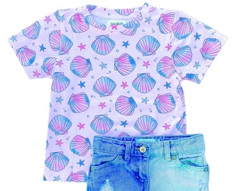 Girls Mermaid Birthday Shirt | Cute Mermaid Beach Tee | Little Girl Birthday Gift | Toddler Summer Beach Tee | Cute Summer Shirt for Girls
