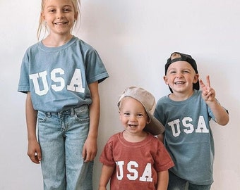 Kids USA 4th Shirt | Toddler 4th of July Tee | Fourth of July Shirt T-Shirt | USA Comfort Colors Shirt | Kids and Women&#39;s Unisex 4th of July