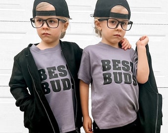 Best Buds Sibling Toddler & Kids Tee | Toddler Shirt | Trendy Graphic Tee | Best Friends Shirt | Baby Boy Clothes