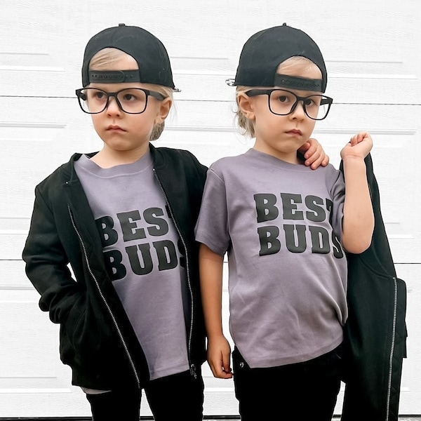 Best Buds Sibling Toddler & Kids Tee | Toddler Shirt | Trendy Graphic Tee | Best Friends Shirt | Baby Boy Clothes