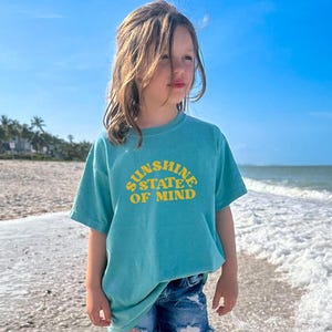 Sunshine State of Mind Kids Comfort Colors Shirt | Beach Vacation Tee