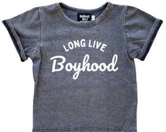 Toddler Boy Shirt | Long Live Boyhood | Boys Summer Tee |  Stonewash Boyhood Shirt| Baby Boy Graphic Tee | Cool Kids Shirts