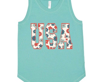 Girls 4th of July Kids Tank Top | Mama and Mini USA Tank | Toddler and Youth Summer Tank Top | Kids 4th of July Shirts | USA 4th Shirt