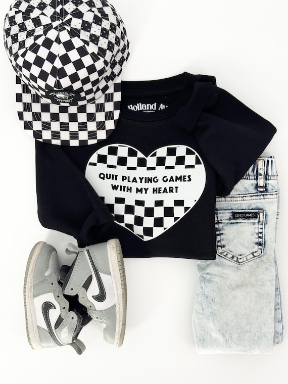 Toddler Valentines Day Sweater | Valentine Sweatshirt for Kids | Boys Valentine Day Shirt | Quit Playing Games with My Heart