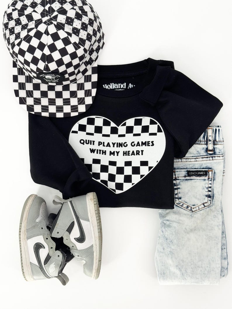 Toddler Valentines Day Sweater | Valentine Sweatshirt for Kids | Boys Valentine Day Shirt | Quit Playing Games with My Heart image 1