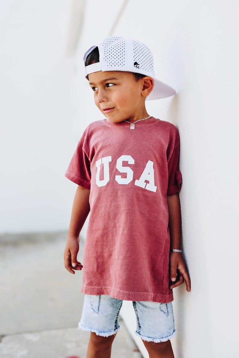 キッズ USA 4th シャツ | 幼児用 4th of July Tシャツ | 4th of July シャツ Tシャツ | USA コンフォートカラーシャツ | キッズとレディース ユニセックス 4th of July 画像 7