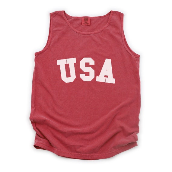 4th of July Tee | USA Comfort Colors Tank | Fourth of July Tank Top | Red White and Blue | Women's Unisex 4th of July | USA 4th Shirt
