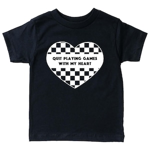 Toddler Valentines Day Sweater | Valentine Sweatshirt for Kids | Boys Valentine Day Shirt | Quit Playing Games with My Heart Black T-Shirt