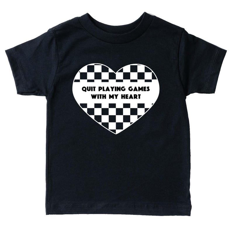 Toddler Valentines Day Sweater | Valentine Sweatshirt for Kids | Boys Valentine Day Shirt | Quit Playing Games with My Heart Black T-Shirt