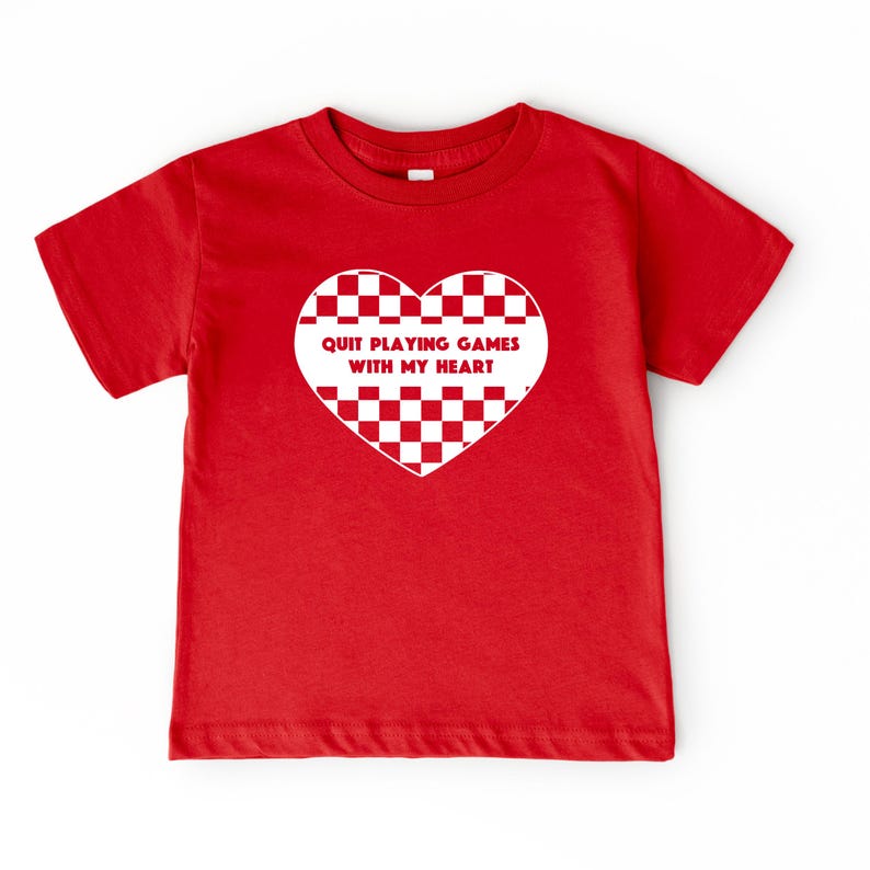 Toddler Valentines Day Sweater | Valentine Sweatshirt for Kids | Boys Valentine Day Shirt | Quit Playing Games with My Heart Red T-Shirt
