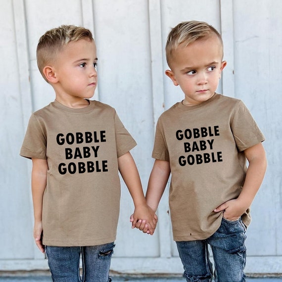 Kids Thanksgiving Tee Girls Fall Sweatshirt Boys Thanksgiving Outfit Toddler Fall Matching Sibling Thanksgiving Shirts Gobble Baby Etsy