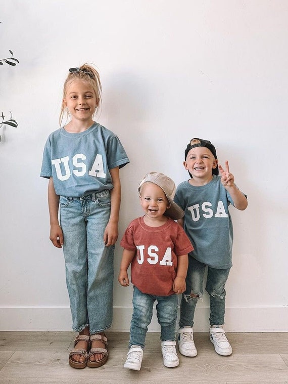 Kids USA 4th Shirt | Toddler 4th of July Tee | Fourth of July Shirt T-Shirt | USA Comfort Colors Shirt | Kids and Women's Unisex 4th of July