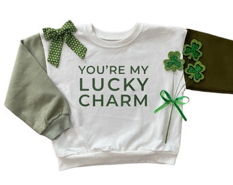 Lucky Charm Toddler St Patricks Day Sweatshirt, St Patrick's Day Shirt for Kids | Boys St Patricks Day Gift