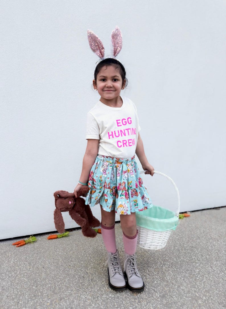 Easter Egg Hunt Shirt Kids, Egg Hunting Crew, Toddler Easter Shirt, Kids Easter Outfit, Boys Girls Easter Tee, Matching Sibling Easter image 6