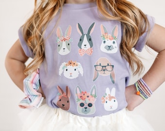 Kids Easter Shirt | Toddler Easter Outfit | Boys and Girls Bunny T-Shirt | Whimsical Bunnies Sibling Matching Tees | Bunny Kid Shirt