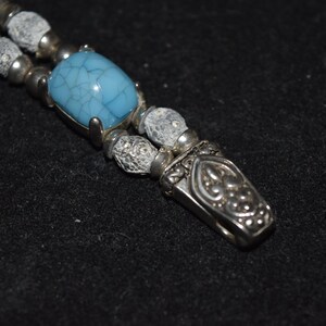 UNIQUE Vintage Turquoise Cabochon, Metal & Stone Bracelet image 5