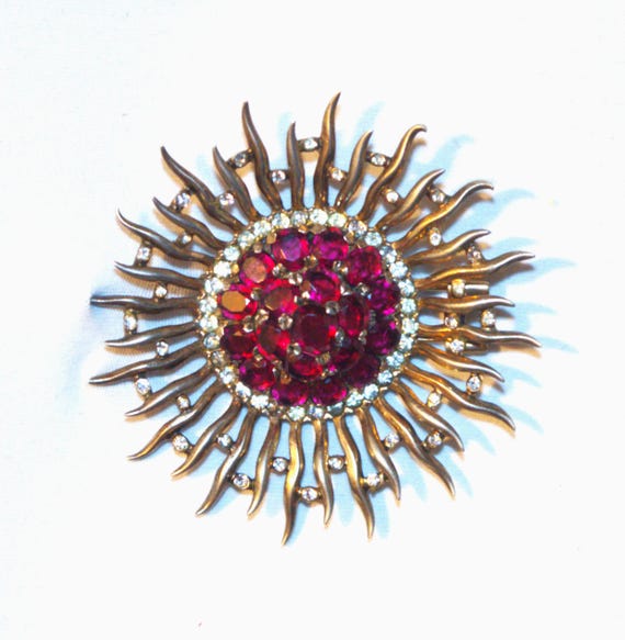 Alfred Philippe for TRIFARI large ruby "SUNBURST"… - image 5
