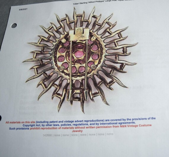 Alfred Philippe for TRIFARI large ruby "SUNBURST"… - image 4