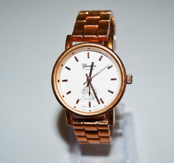 Geneva platinum watch rose gold outlet