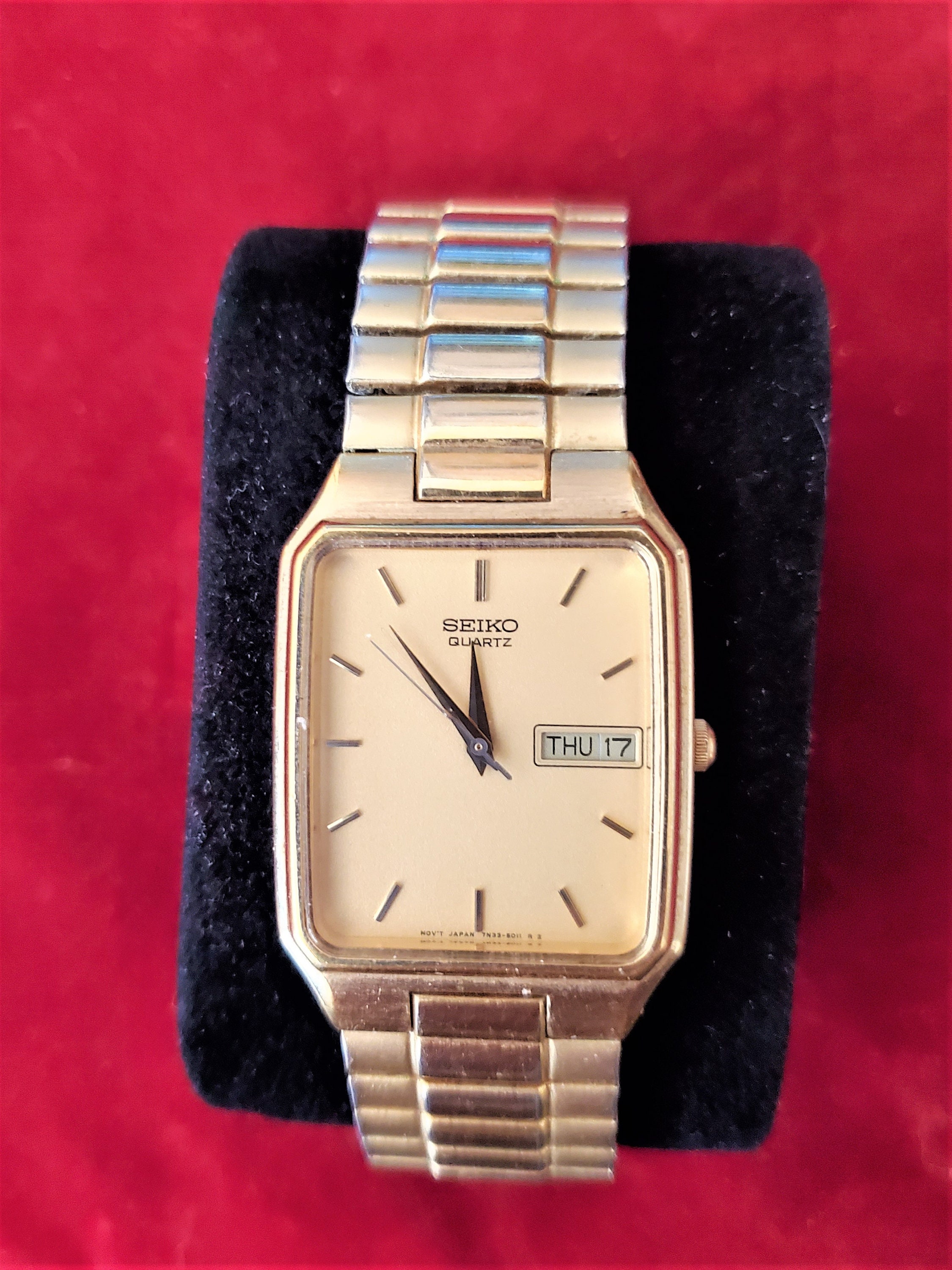 Seiko 7N33-5028 Day/date Watch. Champagne Dial. Gold Tone - Etsy