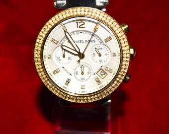 MICHAEL KORS Women’s Two Tone  Watch & Crystal Encrusted Bezel - MK-5626