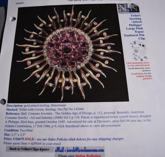 Alfred Philippe for TRIFARI large ruby "SUNBURST"… - image 7