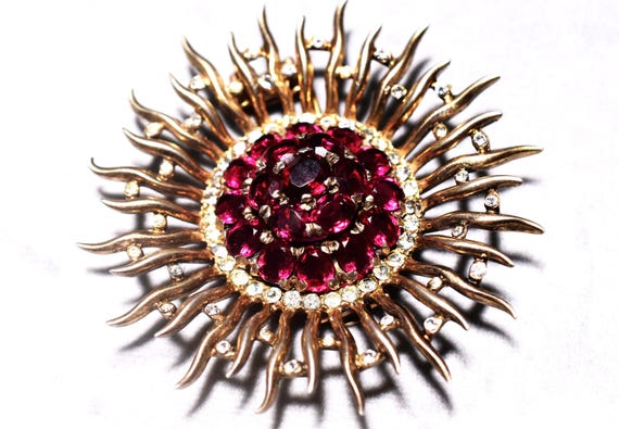 Alfred Philippe for TRIFARI large ruby "SUNBURST"… - image 3