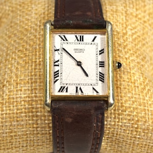Vintage Seiko Quartz Roman Numerals TANK Watch 2620-5040/9D1774 - Etsy