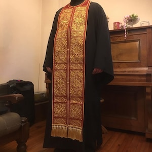 Red or White  Epitrachelion Stole Embroidery for priest vestments and bishops