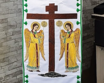 Orthodox Epitrachelion. Full embroidery for priest and bishops. Byzantine Stole. Embroidery angels. The crucifix