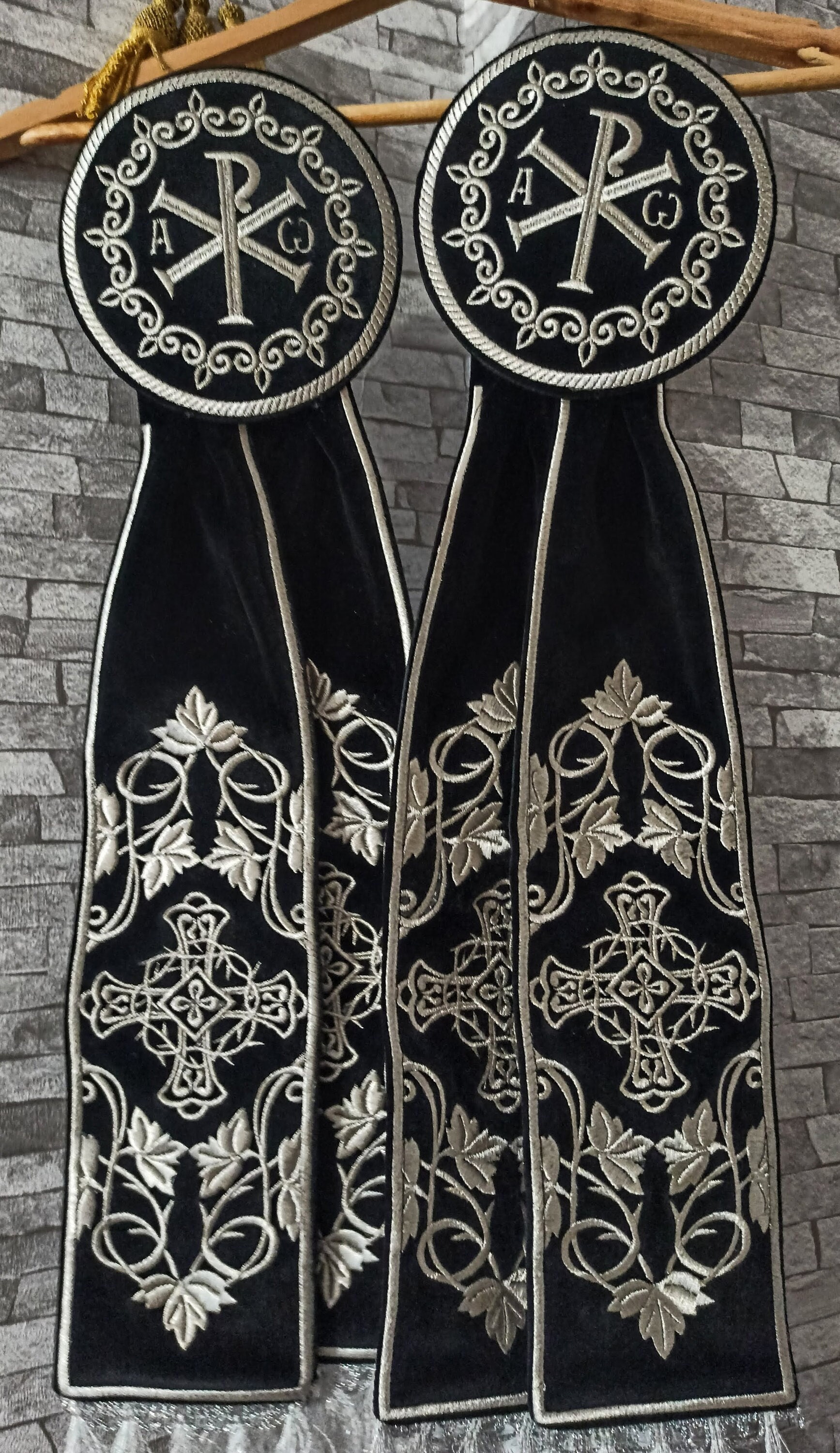 Fully Embroidered Orthodox Priest Candle Ribbons. 2 Pcs Set. Gift for ...