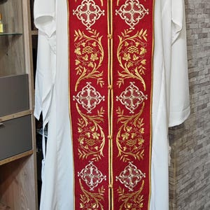 Orthodox Epitrachelion. Full embroidery for priest and bishops. Byzantine Stole. Priest vestments, Church vestments, dress for church.