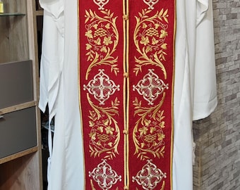 Orthodox Epitrachelion. Full embroidery for priest and bishops. Byzantine Stole. Priest vestments, Church vestments, dress for church.