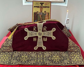 Chalice covers set. Embroidered Vestments, Orthodox church, Priest bishop vestments. Orthodox vestments. Veil set. Aer set.
