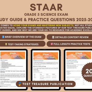 STAAR 5 wetenschappelijke studiegids: op TEKS afgestemde oefentests