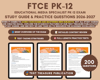 FTCE Educational Media Specialist PK-12 Study Guide: 2 Practice Tests