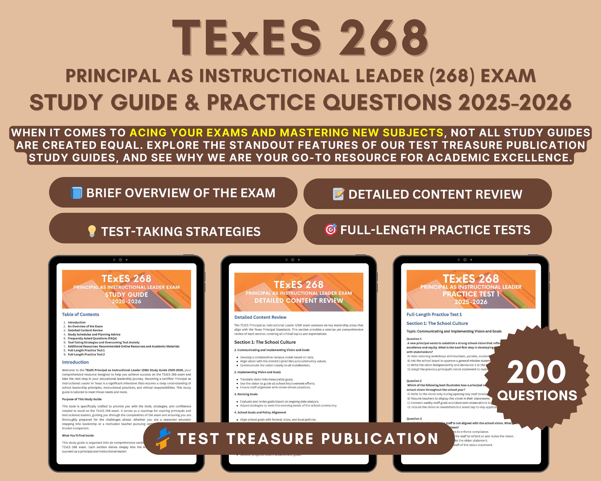 Texes Principal 268 Exam Study Guide: 2 Practice Tests (2025-2026 ...