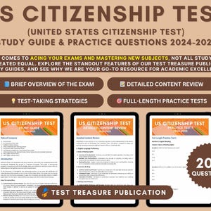 US Citrics Test Study Guide 2024-2025: Vertiefte Inhaltsüberprüfung für Englisch Lesen, Schreiben, Gemeinschaftssinn, amerikanische Regierung und Geschichte