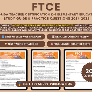 Guida allo studio FTCE Elementary Education K-6 2024-2025: revisione approfondita dei contenuti, test pratici e strategie per la certificazione degli insegnanti della Florida