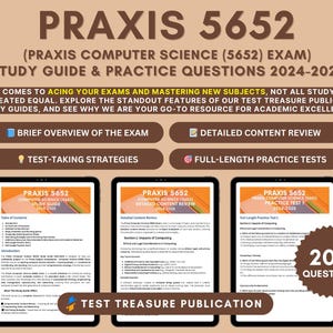 Praxis informatik (5652) Studienführer 2024-2025: Detaillierte Inhaltsübersicht und zwei ausführliche Übungstests für das Lehramtszertifikat