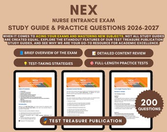 NEX NLN Nurse Entrance Exam Study Guide 2026-2027 (Digital Download)
